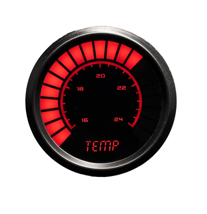 LED Analog Bar graph Water Temperature Gauge with Black Bezel [Red]