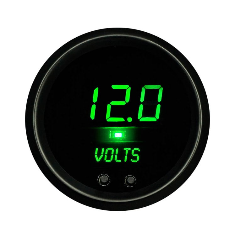 LED Digital Voltmeter Gauge with Warning System [Green]