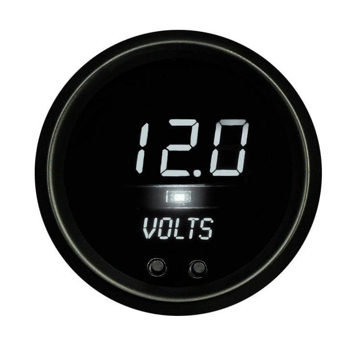 LED Digital Voltmeter Gauge with Warning System [White]