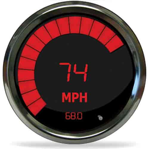 3-3/8" LED Digital Speedometer Programmable With High Speed Recall