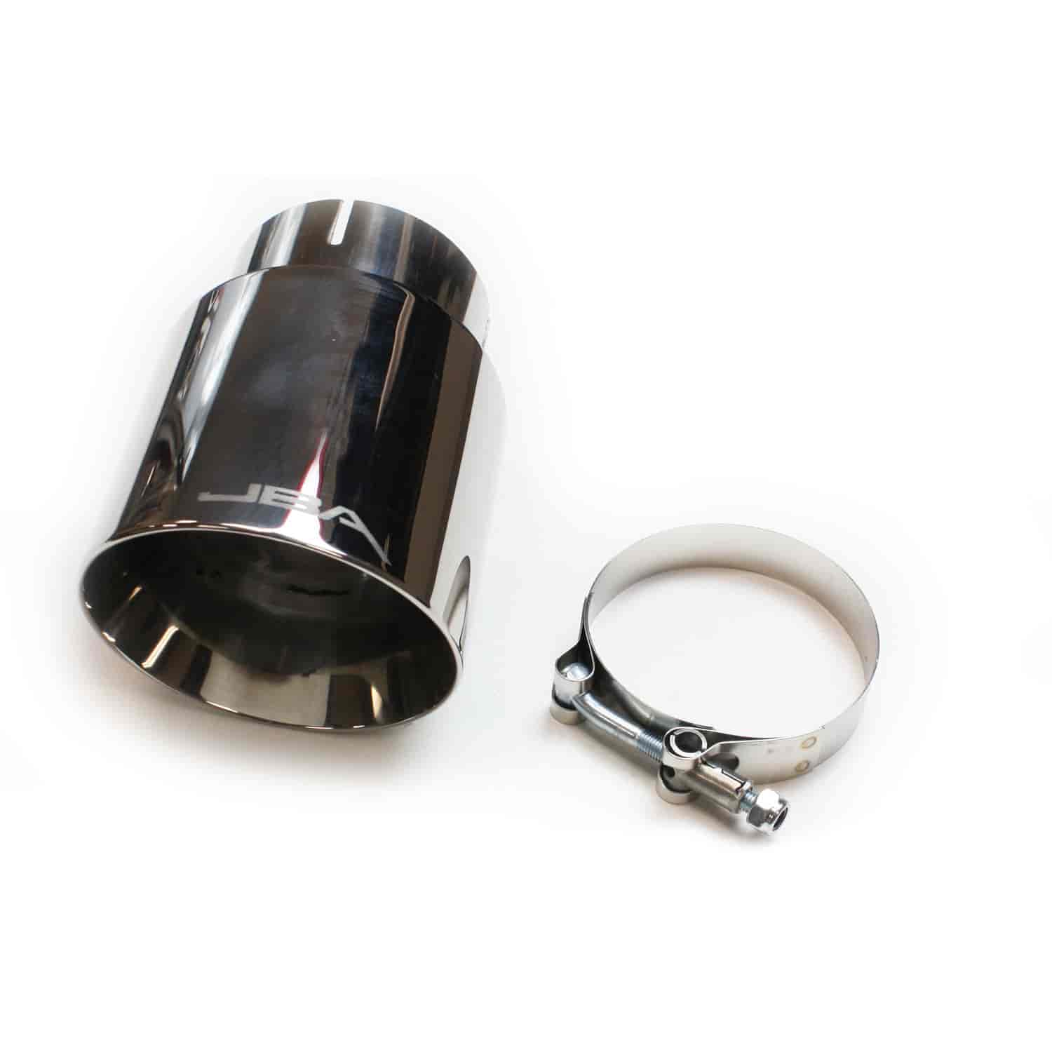 JBA Performance Exhaust 12-8258 3? x 4? x 5 3/4? Double Wall Polished S/S Chrome Tip - Clamp on