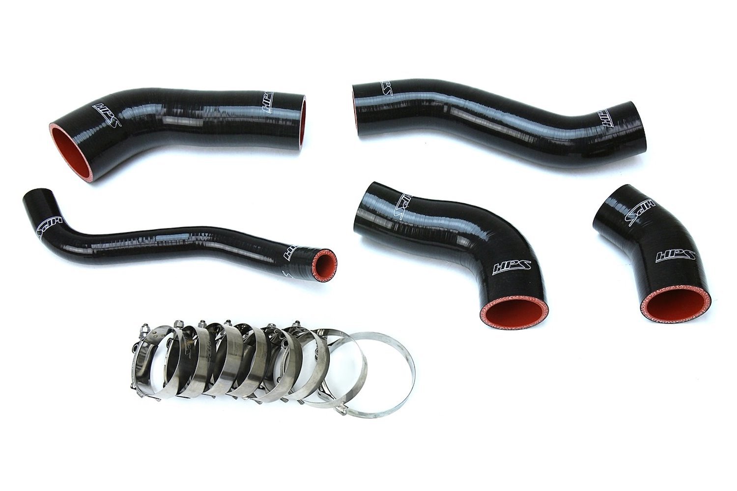 57-1629-BLK Intercooler Hose Kit, High-Temp 4-Ply Reinforced Silicone, Replace OEM Rubber Intercooler Turbo Boots