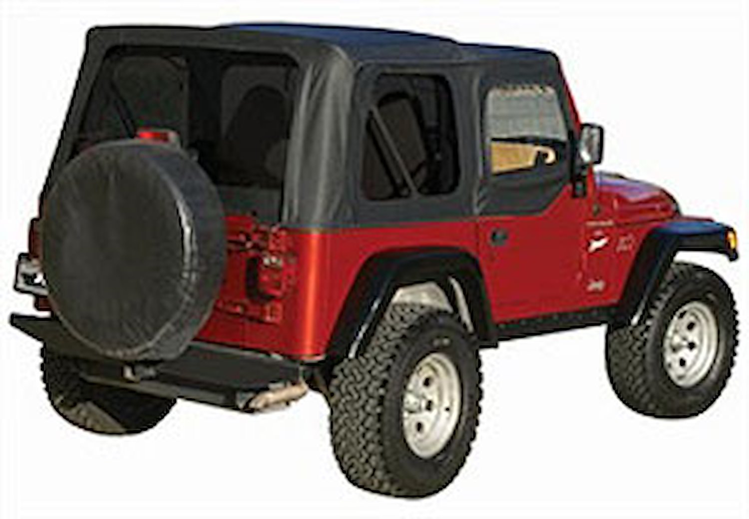 COMPLETE TOP FRAME AND HARDWARE 97-06 JEEP WRANGLER WITH SOFT UPPER DOORS DIAMOND BLACK
