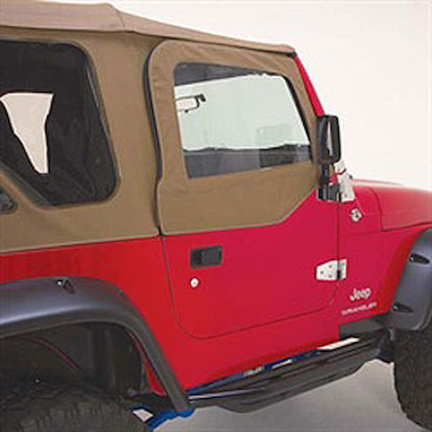 COMPLETE TOP FRAME AND HARDWARE W/ TINTED WINDOWS 97-06 JEEP WRANGLER WITH SOFT UPPER DOORS SPICE DENIM