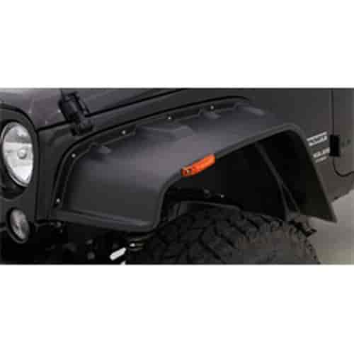 Jeep JK Fender Flares Flat Style Smooth Finish with Polished Stainless Bolts
