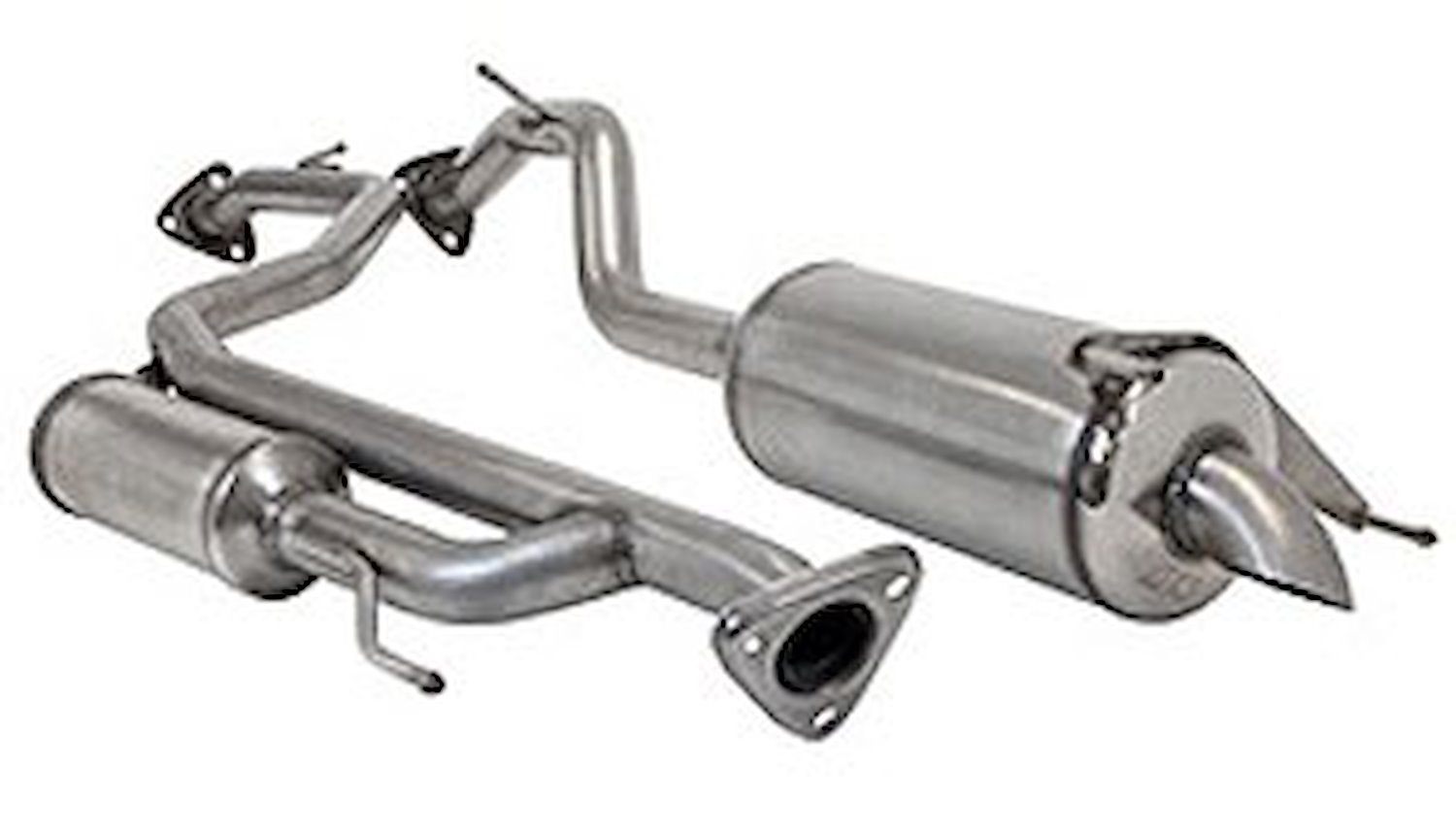 Cat-Back Exhaust System 2 in. Tubing Single Rear Exit Incl. 304 SS Muffler Brushed Stainless Exhaust Tip Mandrel Bent