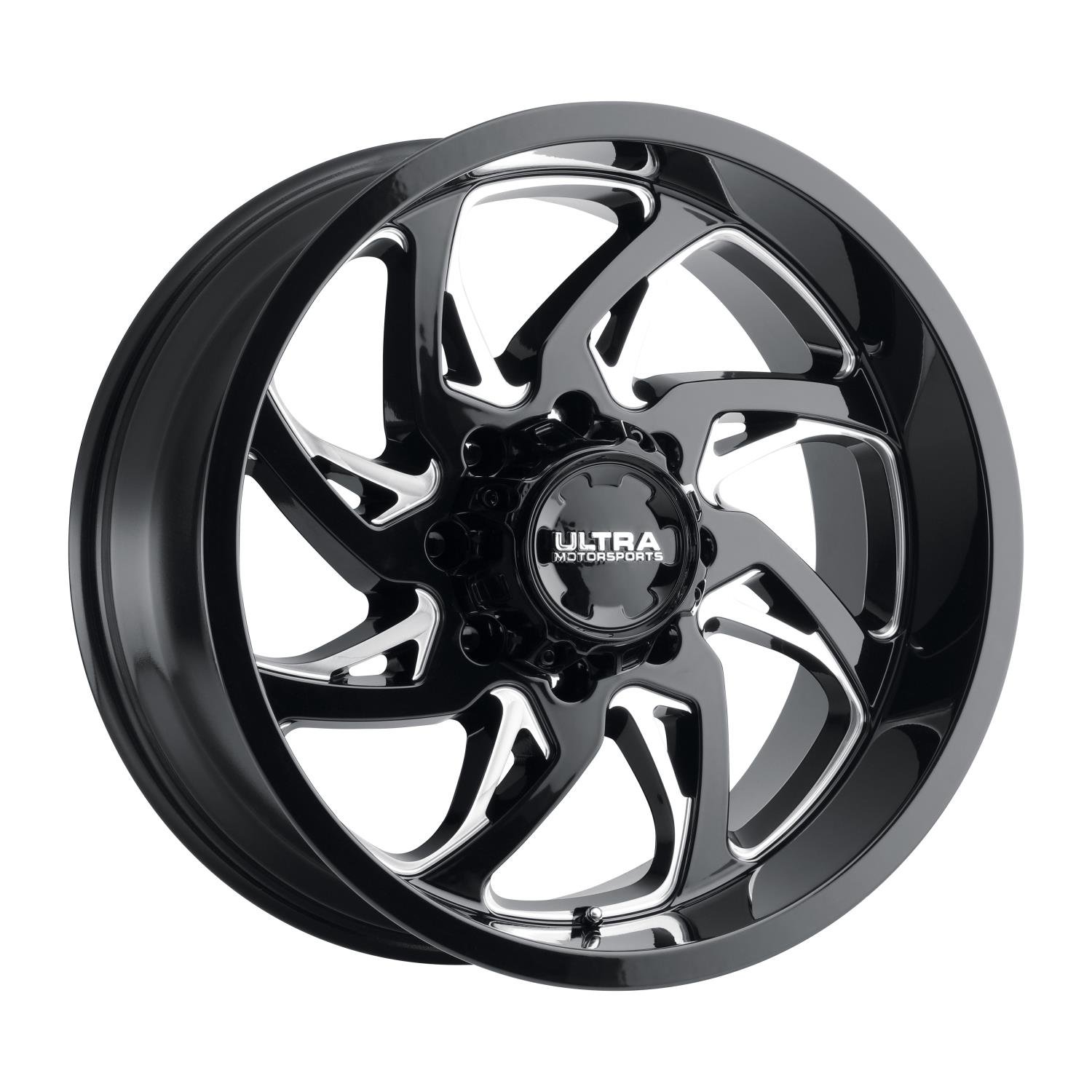 230-Series Villain Wheel, Size: 20x9", Bolt Pattern: 6x5.5"/6x135 mm [Gloss Black w/Milled Accents]