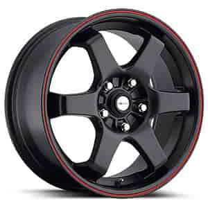 Ultra 421 X Focal Series Matte Black w/ Red Stripe FWD Wheels Size: 15" x 6.5"