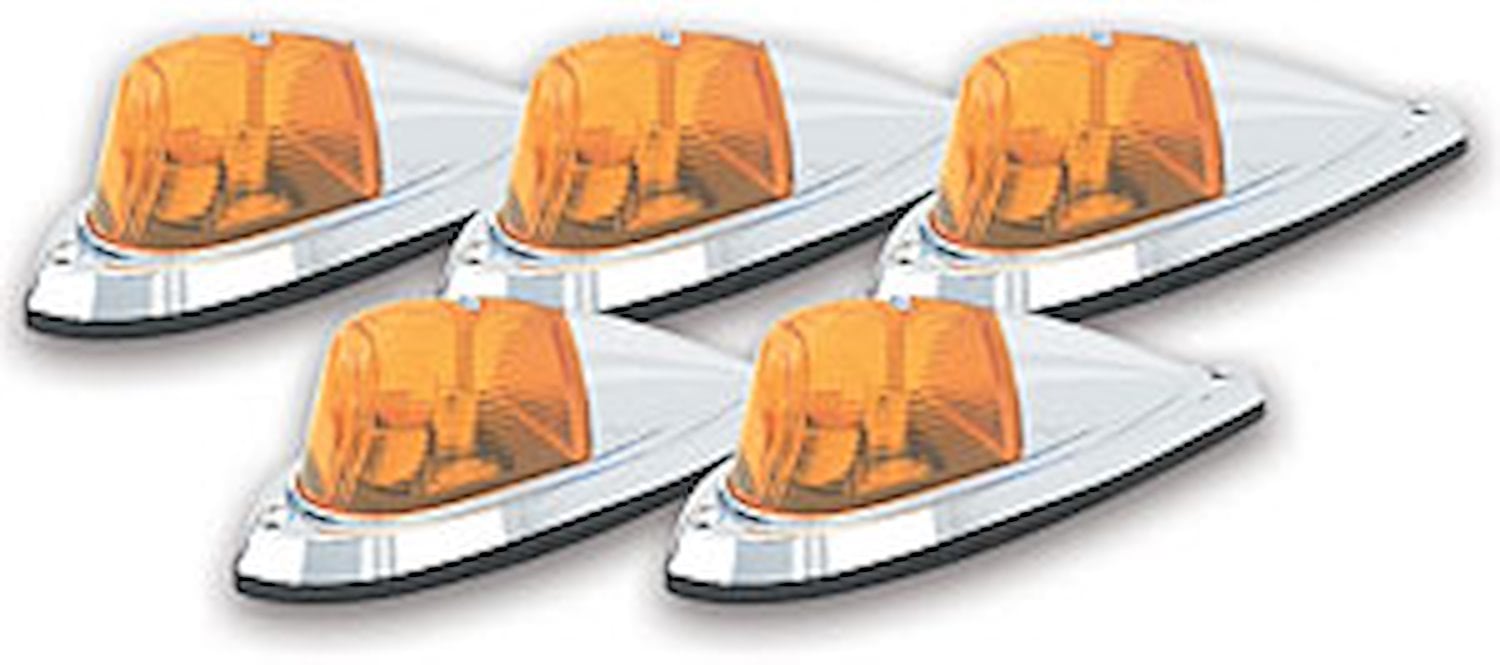 Hi-Five Cab Roof Lights Deluxe Triple Plated Chrome with Amber Light