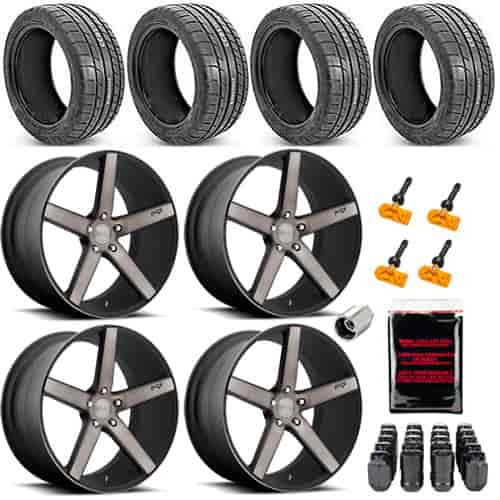 Niche M134 Milan Wheel and Tire Kit 2010-15 Camaro w/TPMS Includes:
