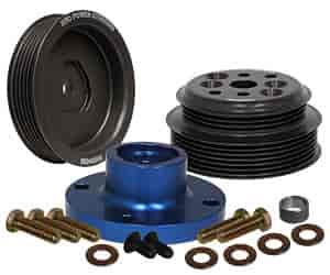 1 TO 1 PRO SERIES SERPENTINE PULLEY KIT SB FORD 4-BOLT HUB (BELT Sold Separately)