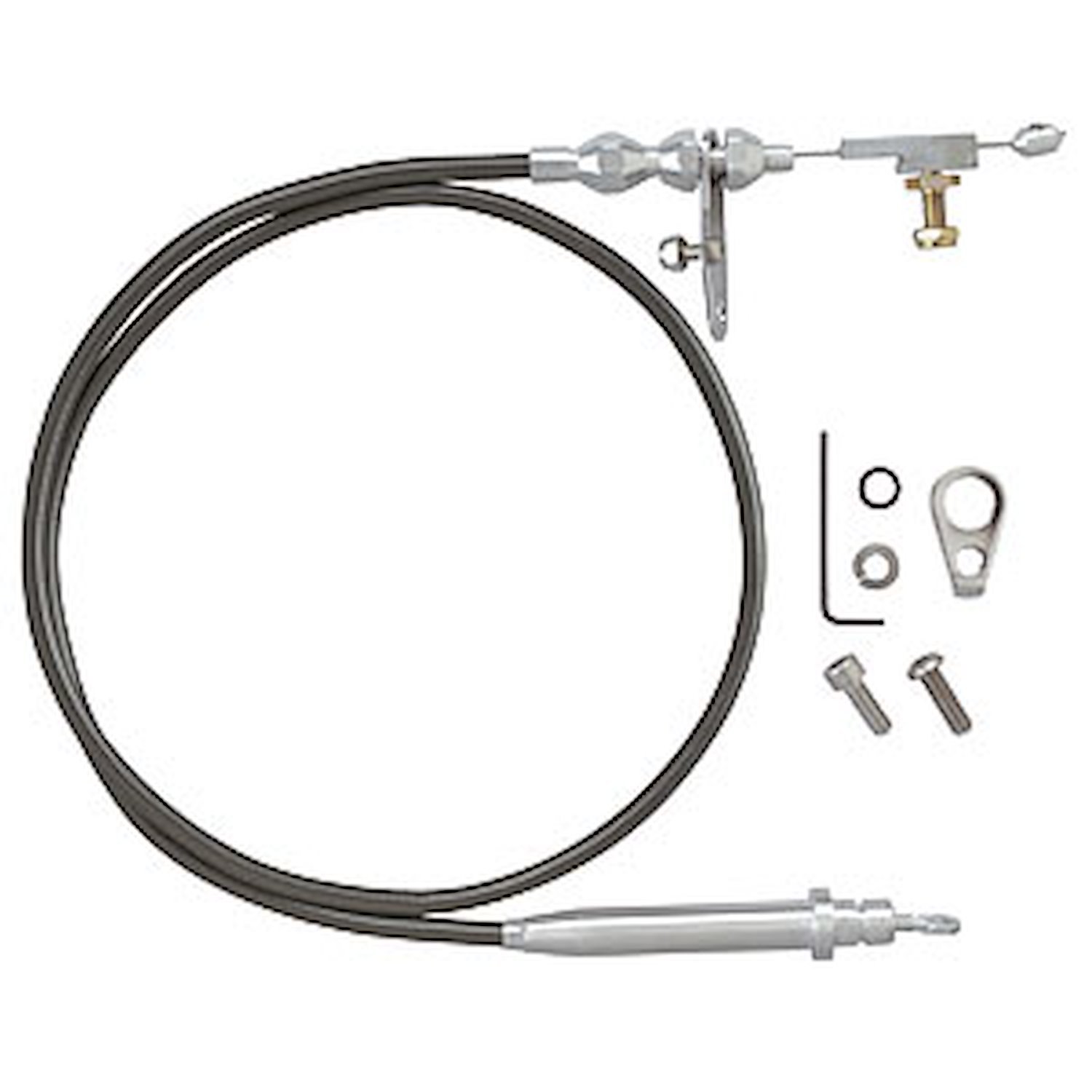 Ford AOD Stainless Steel Kickdown Cable Kit Black