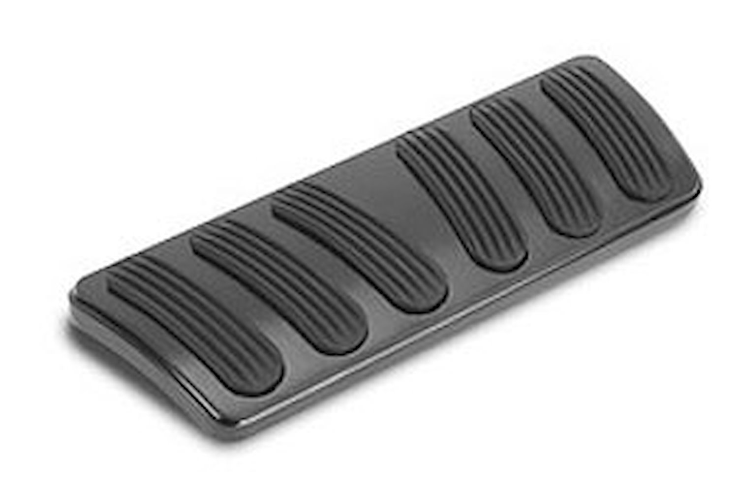 Billet Aluminum Curved Automatic Brake Pad Midnight Series Black w/Rubber Insert