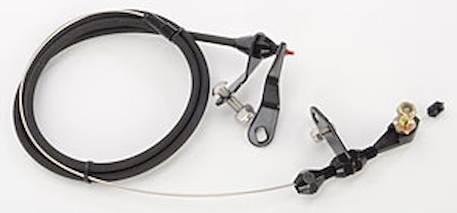 Ford C6 Transmission Kickdown Cable Kit Black Anodized Aluminum Fittings and Ferrule