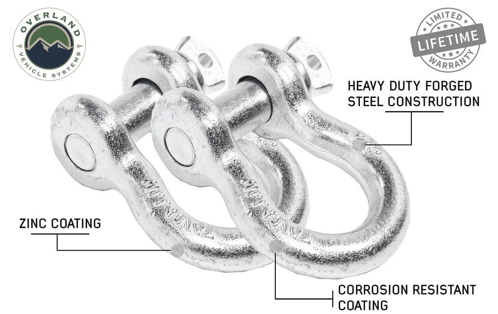 Recovery Shackle 3/4" 4.75 Ton Zinc - Sold In Pairs