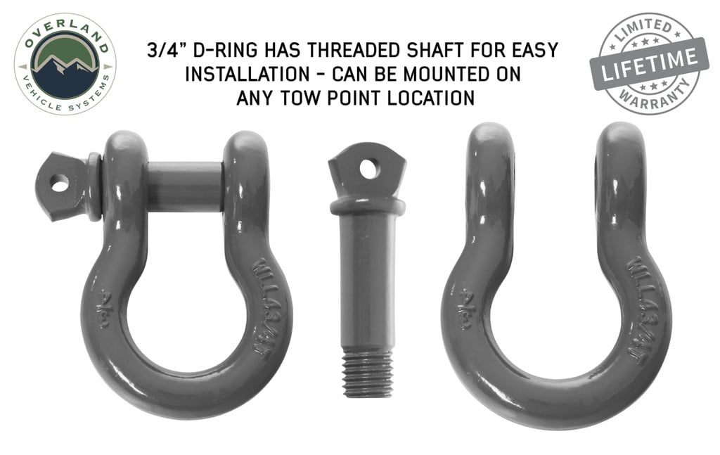 Recovery Shackle 3/4" 4.75 Ton Grey - Sold In Pairs