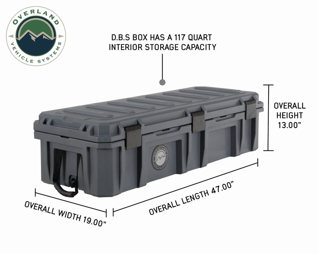 Dry Box Storage Dark Grey 117 QT Dry Box with Drain, and Bottle Opener