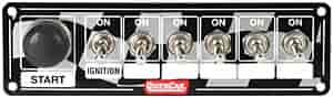Ignition Control Panel Includes Ignition Switch, Momentary Starter Button & 5 Accessory Switches Height: 2" Width: 7"