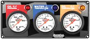 Standard 3-Gauge Panel Oil Pressure/Water Temp/Oil Temp Checkered Flag