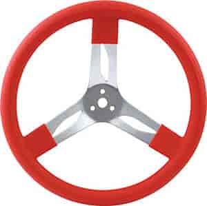 Aluminum Steering Wheel 17" Red Grip