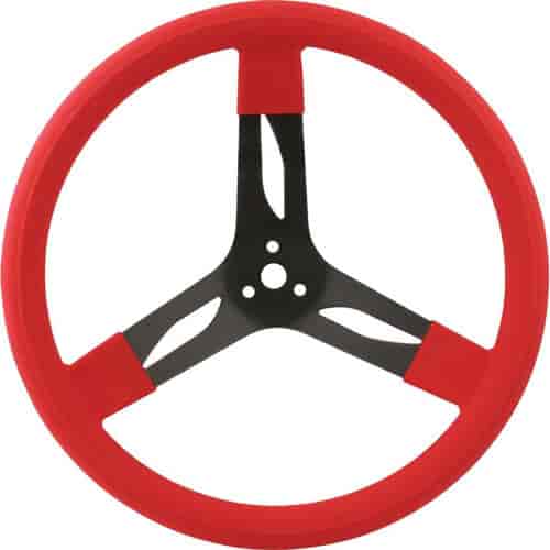 Steel Steering Wheel 15" Red Grip