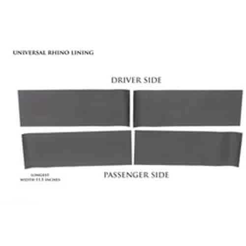 Universaal TRIM-TO-FIT 4 STRIPS OF 35 BY 13.5 RHINO LININGS ROCKER GUARDS-SM BLACK