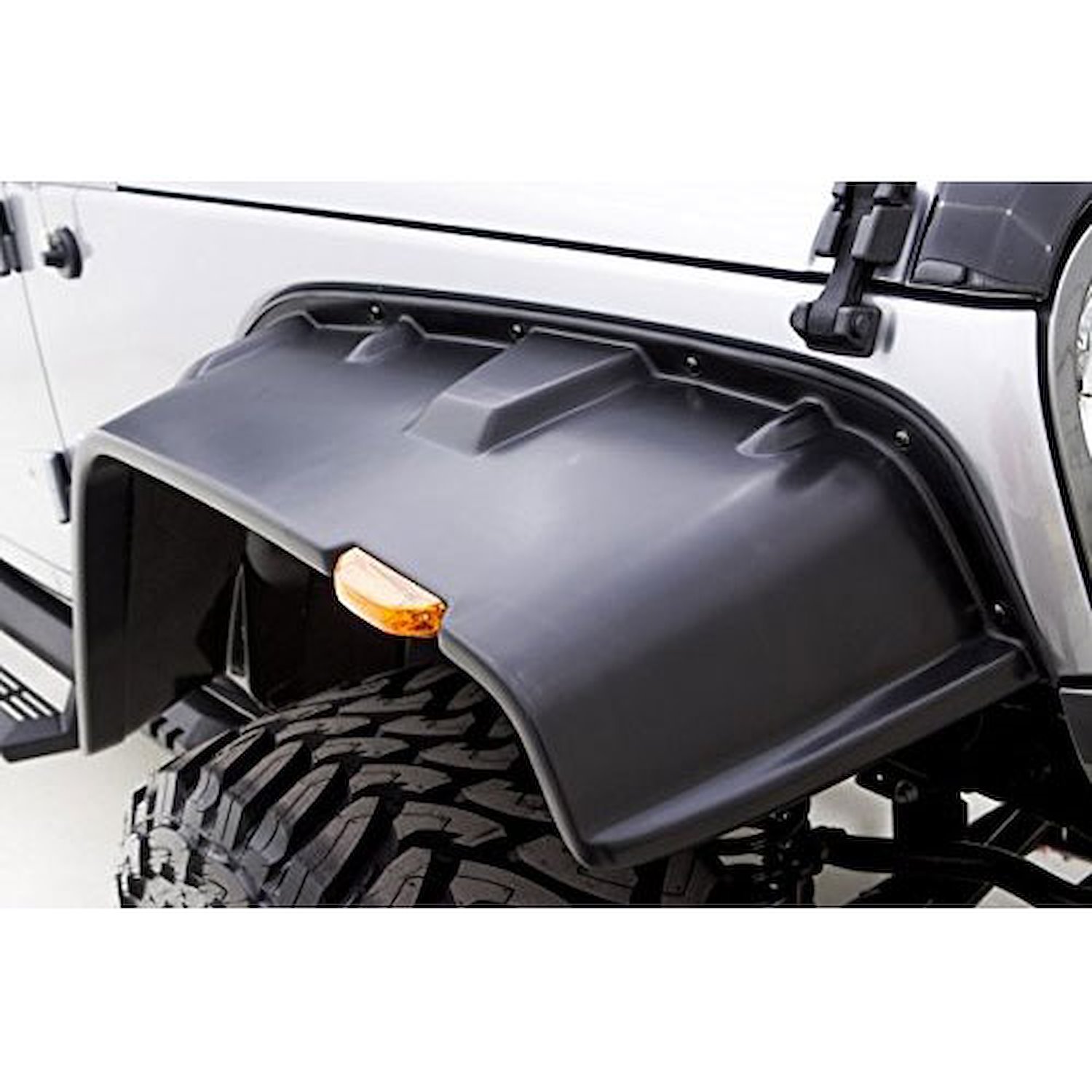 Front & Rear Flat Fender Flares 2007-16 Jeep Wrangler JK 2-Door/4-Door