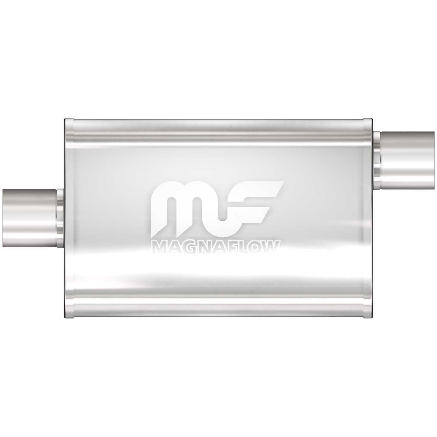 4" x 9" Oval Muffler Offset In/Center Out: 3" Body Length: 14" Overall Length: 20" Core Size: 3" Satin Finish