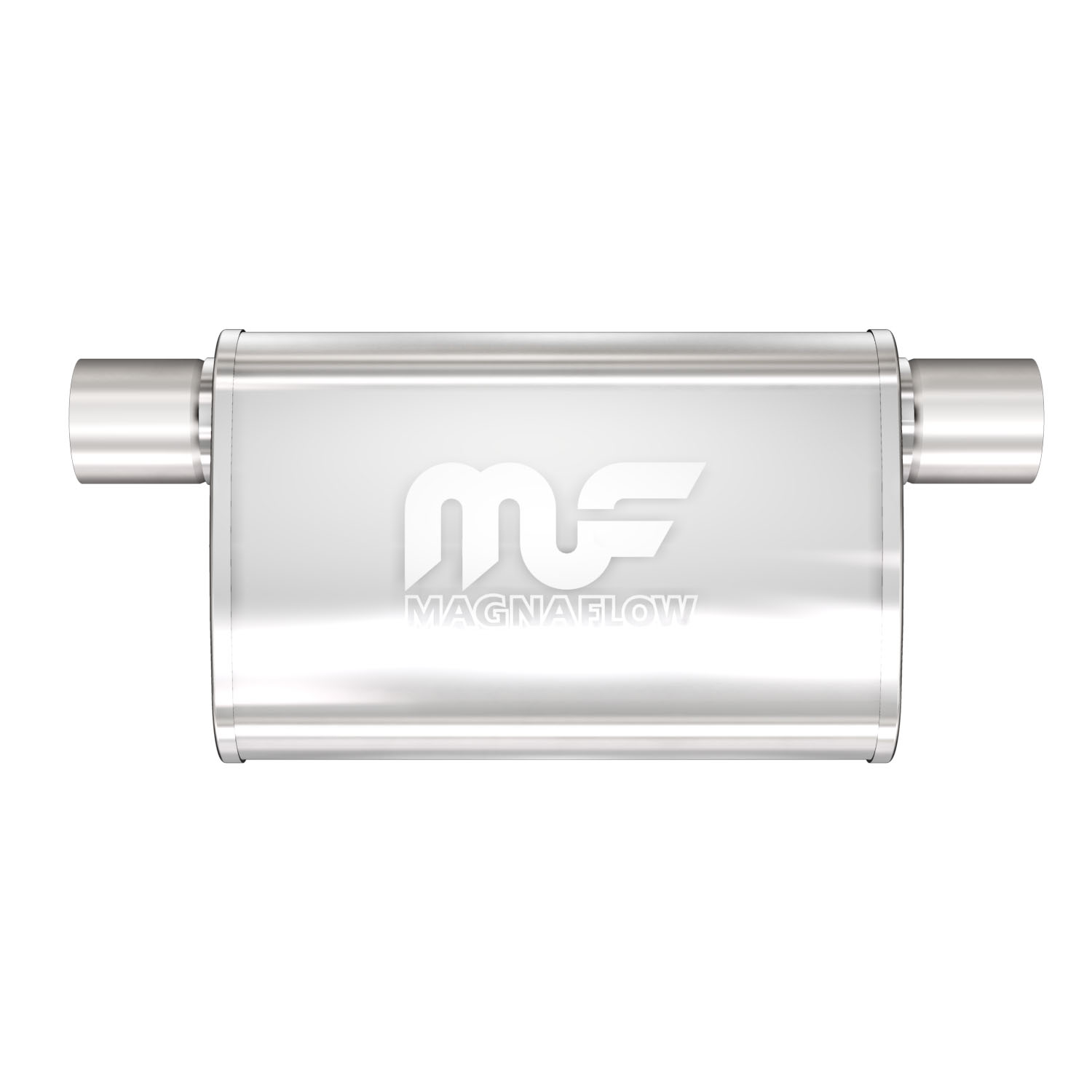 4" x 9" Oval Muffler Offset In/Offset Out: 2.5" Body Length: 11" Overall Length: 17" Core Size: 2.5" Polished Finish