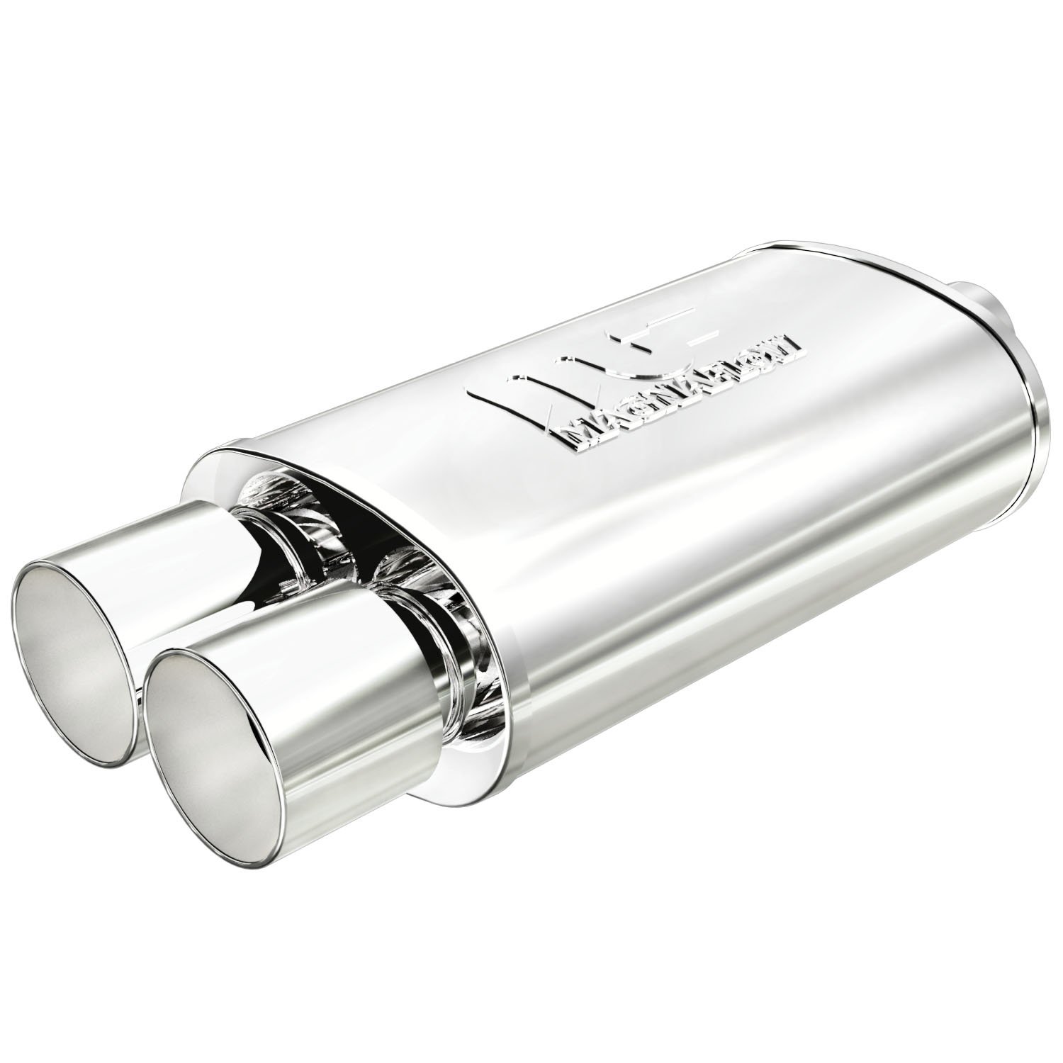 Street Series Universal Muffler With Dual Tips Inlet/Outlet: 2.25"/3.5"