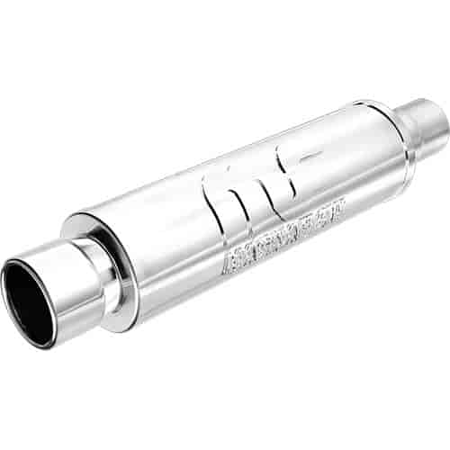 Street Series Universal Muffler With Single Tip Inlet/Outlet: 2.25"/3"