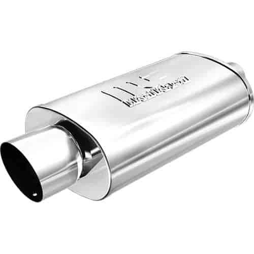 Race Series Universal Muffler With Single Tip Inlet/Outlet: 3"/4"