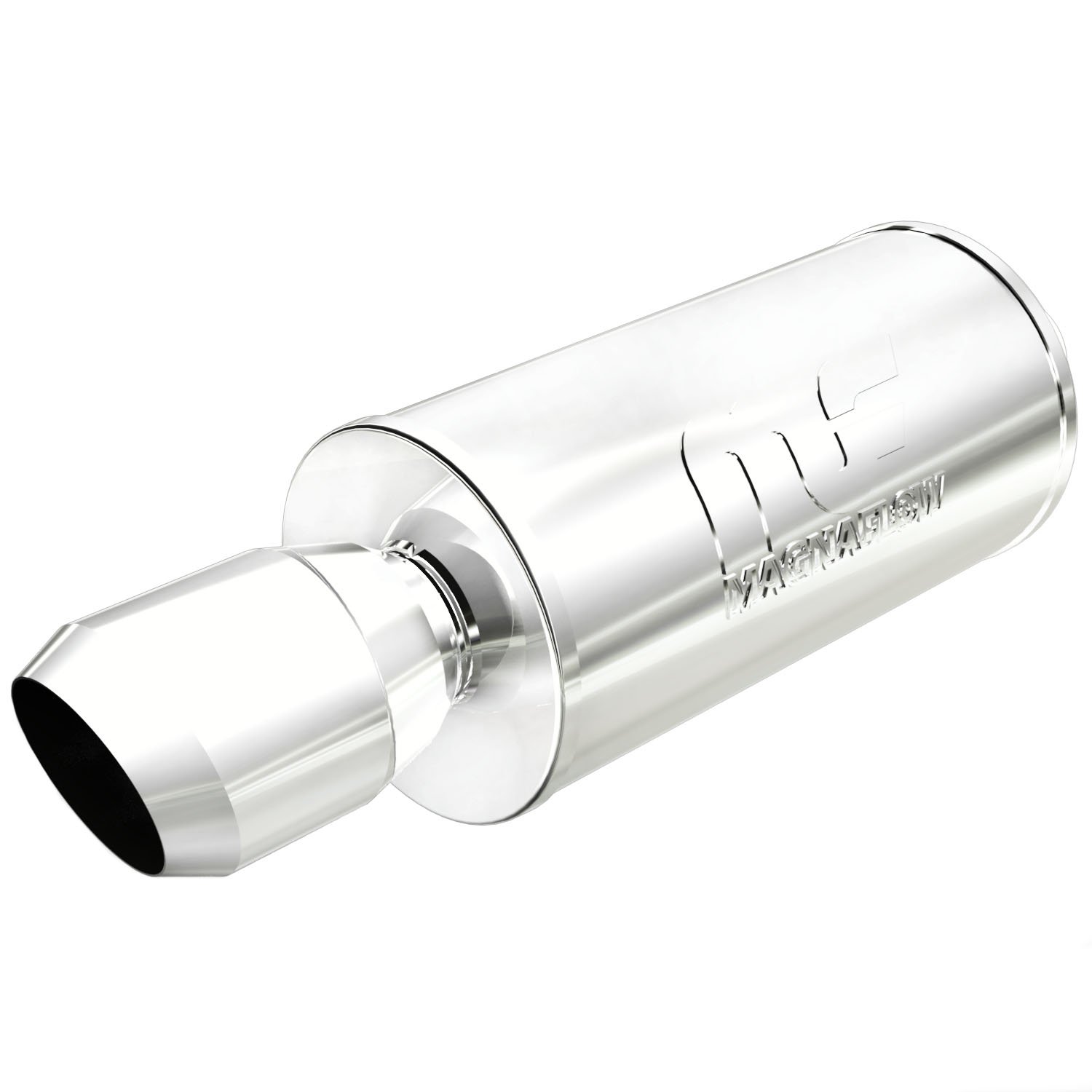 Street Series Universal Muffler With Single Tip Inlet/Outlet: 2.25"/4.5"