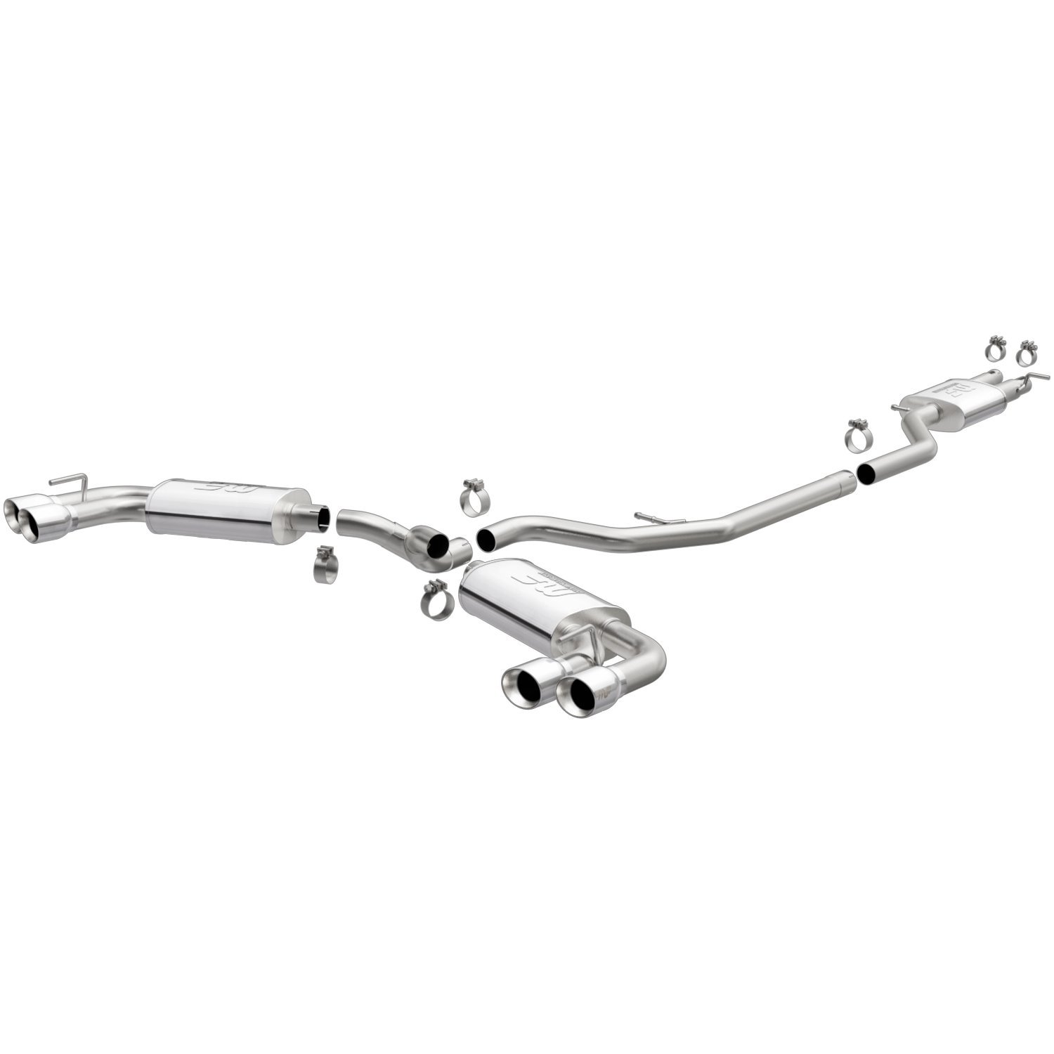 Street Series Cat-Back Exhaust System Fits Select Chevy Blazer RS 3.6L - Quad Split Rear - Polished Tips