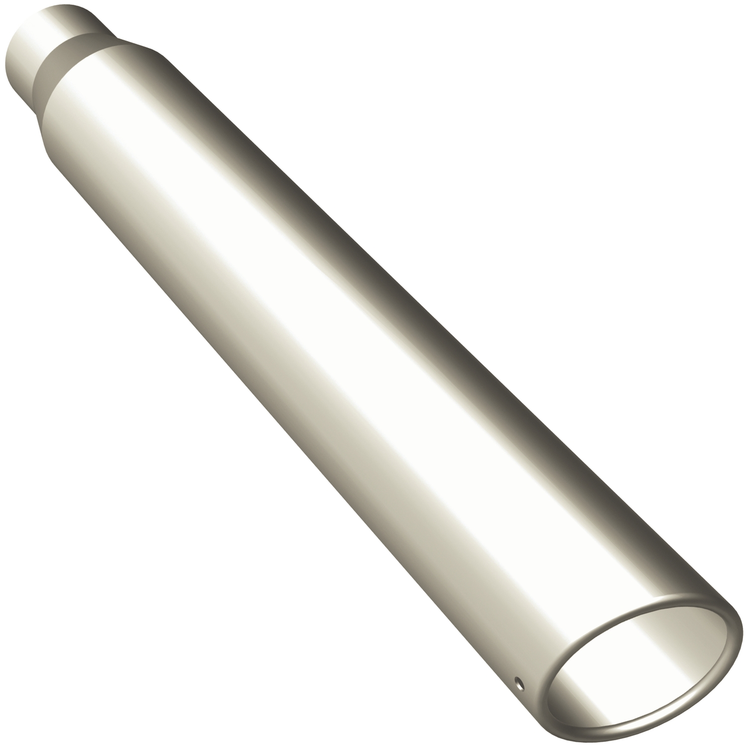 Polished Stainless Steel Weld-On Single Exhaust Tip Inlet Inside Diameter: 2.5"