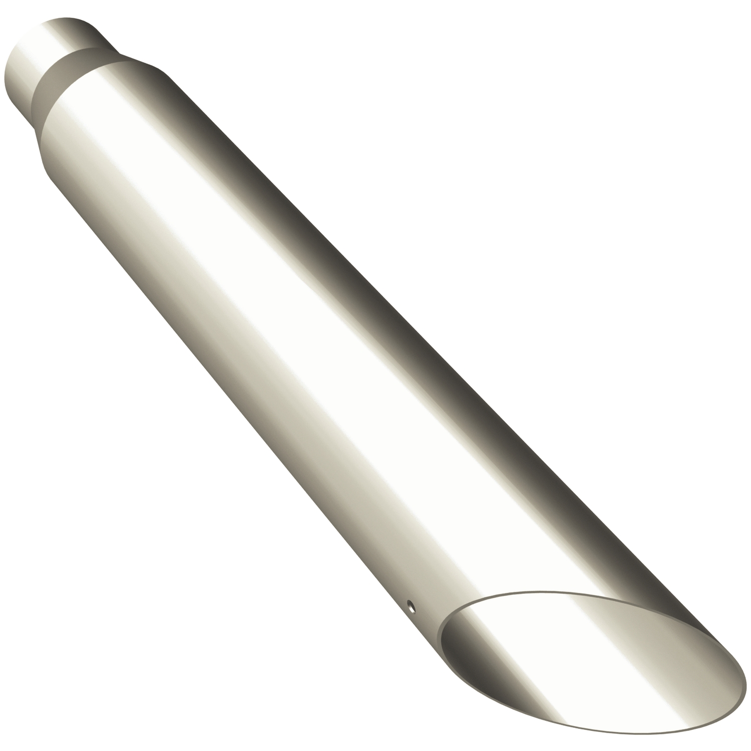 Polished Stainless Steel Weld-On Single Exhaust Tip Inlet Inside Diameter: 2.5"