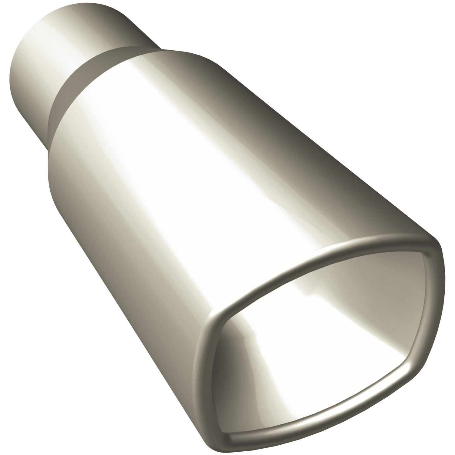 Polished Stainless Steel Weld-On Single Exhaust Tip Inlet Inside Diameter: 2.25"