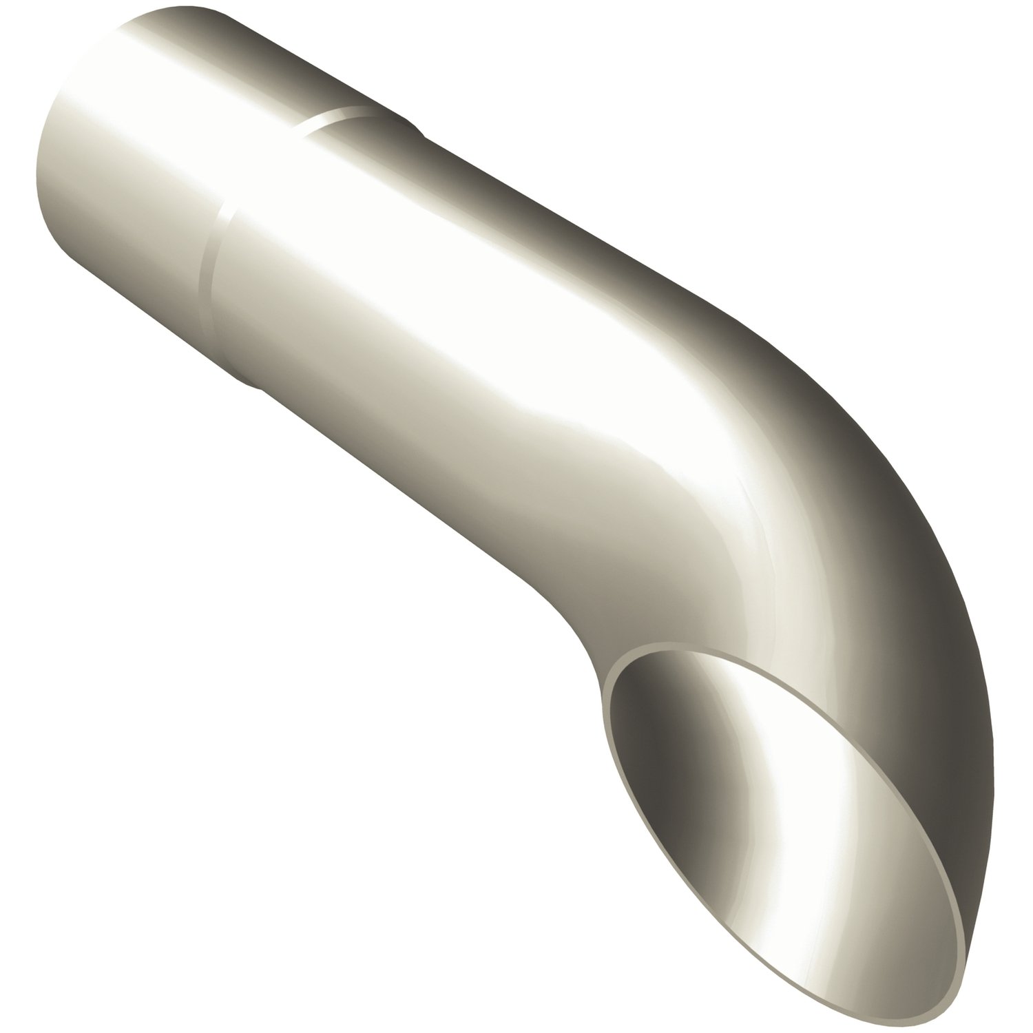 Polished Stainless Steel Weld-On Single Exhaust Tip Inlet Inside Diameter: 3"