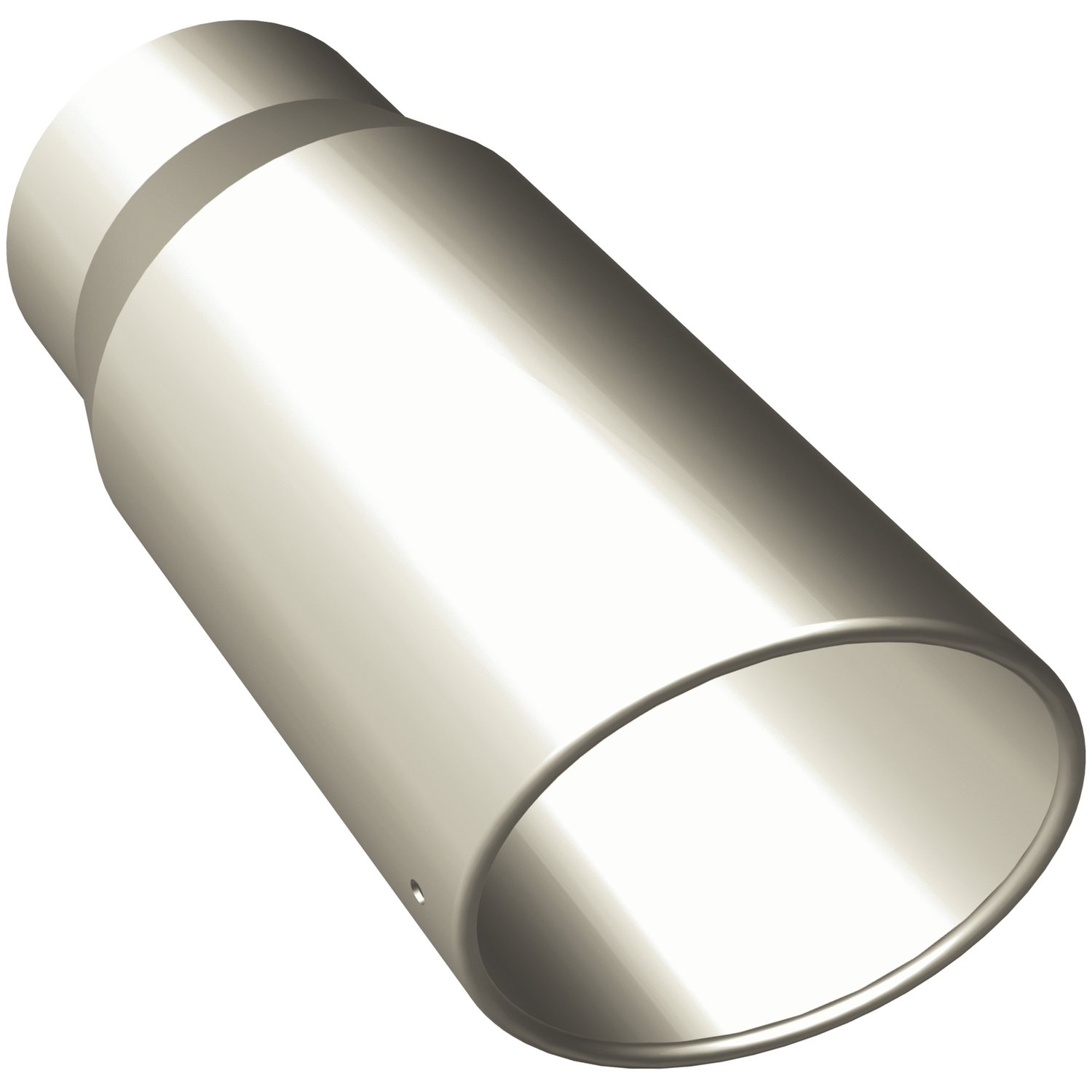 Polished Stainless Steel Weld-On Single Exhaust Tip Inlet Inside Diameter: 5"
