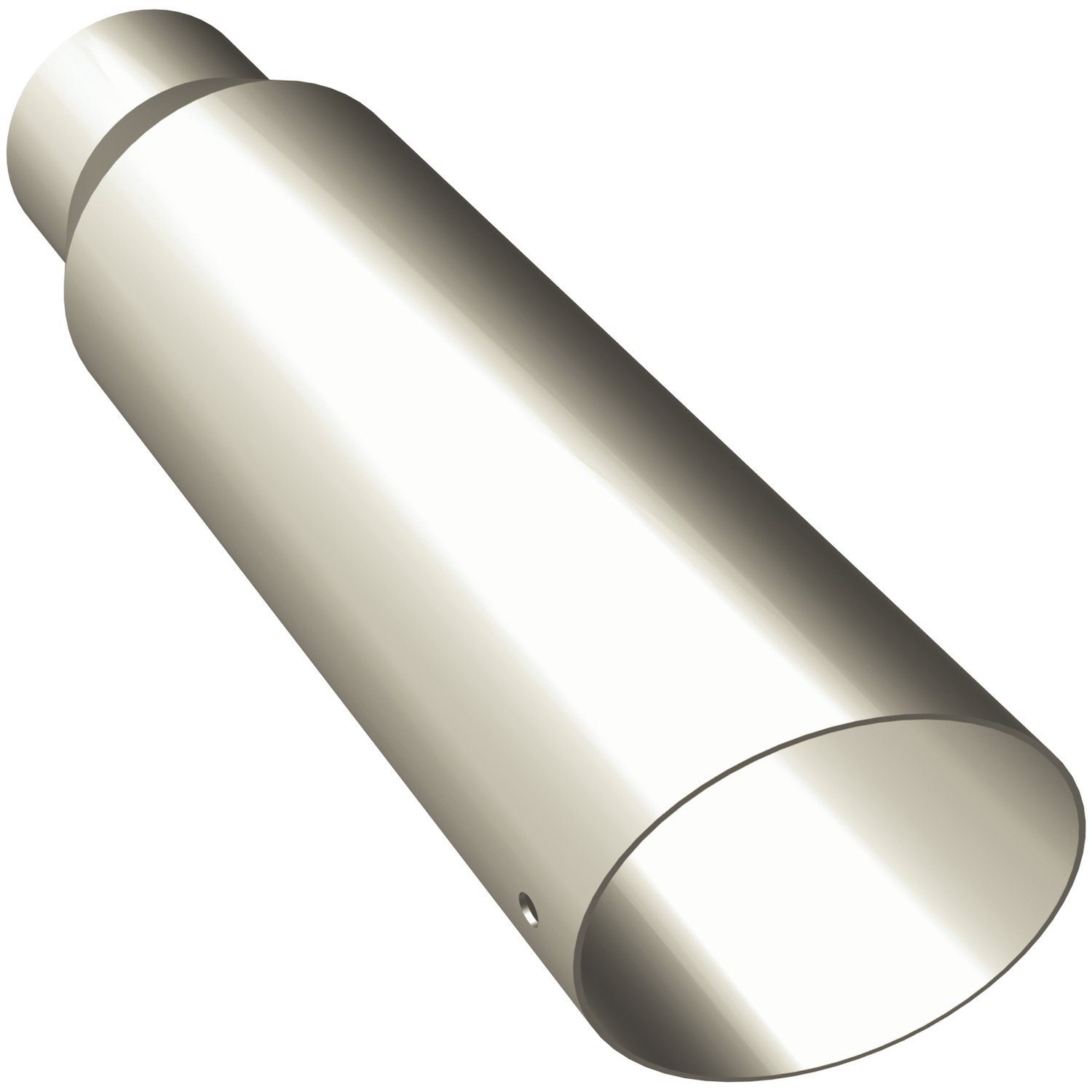 Polished Stainless Steel Weld-On Single Exhaust Tip Inlet Inside Diameter: 2.5"