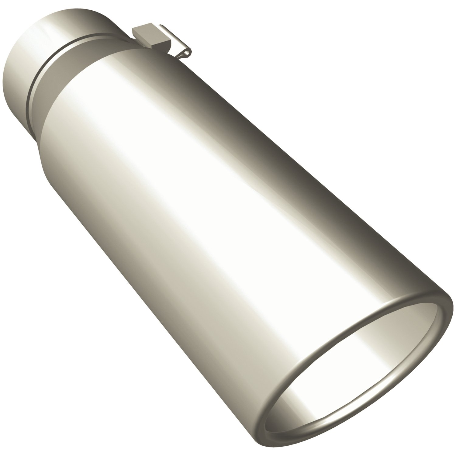 Polished Stainless Steel Clamp-On Single Exhaust Tip Inlet Inside Diameter: 3"