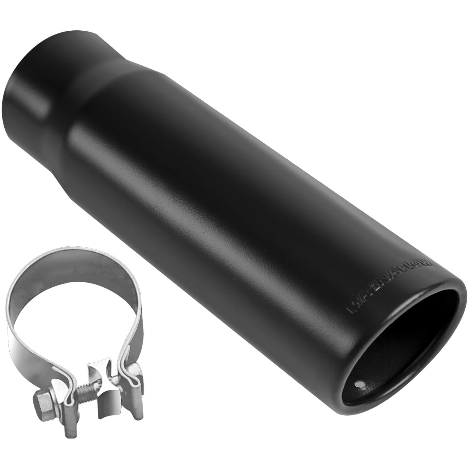 Polished Stainless Steel Clamp-On Single Exhaust Tip Inlet Inside Diameter: 2.5"