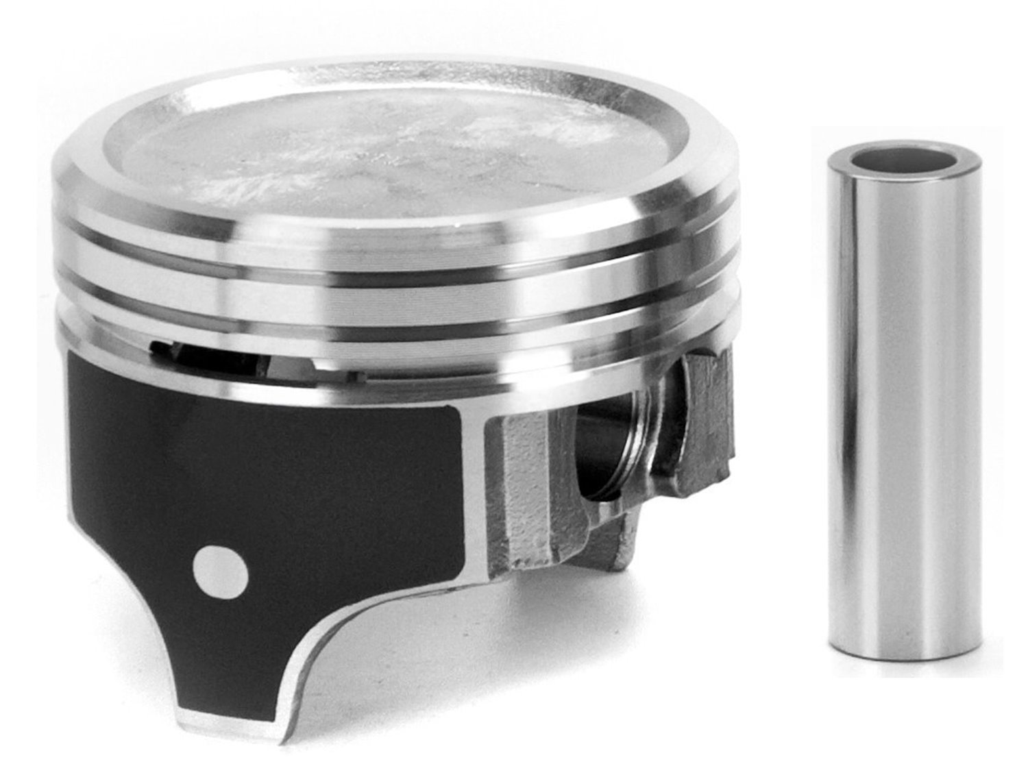 Silv-O-Lite Hypereutectic Dish Piston Set w/Coated Skirts for 1970-1980 Small Block Chevy 400 ci.