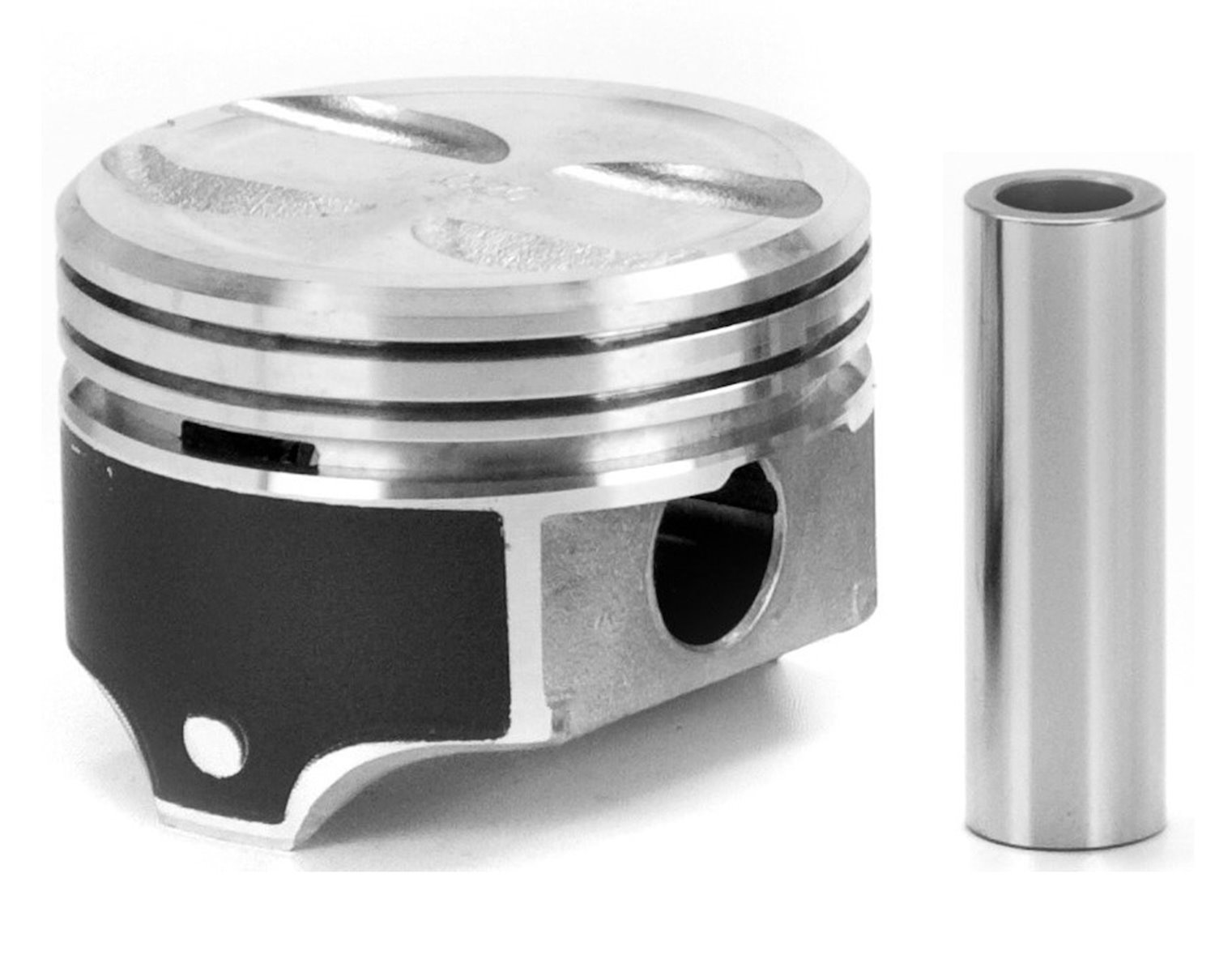 Silv-O-Lite Dish Piston Set w/Coated Skirts for Small Block Chevy 305 ci. (5.0L)