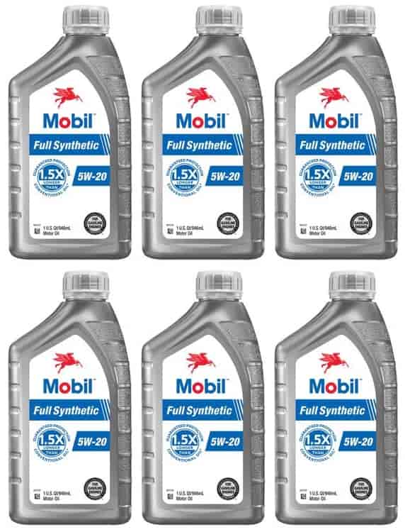 Mobil Full-Synthetic Engine Oil 5W20 6-Quarts (1 Case)