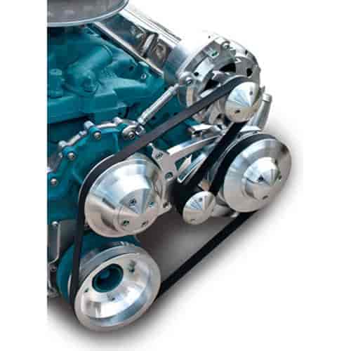 Serpentine Drive Conversion Kit Pontiac V-8 with Saginaw Press Fit Power Steering
