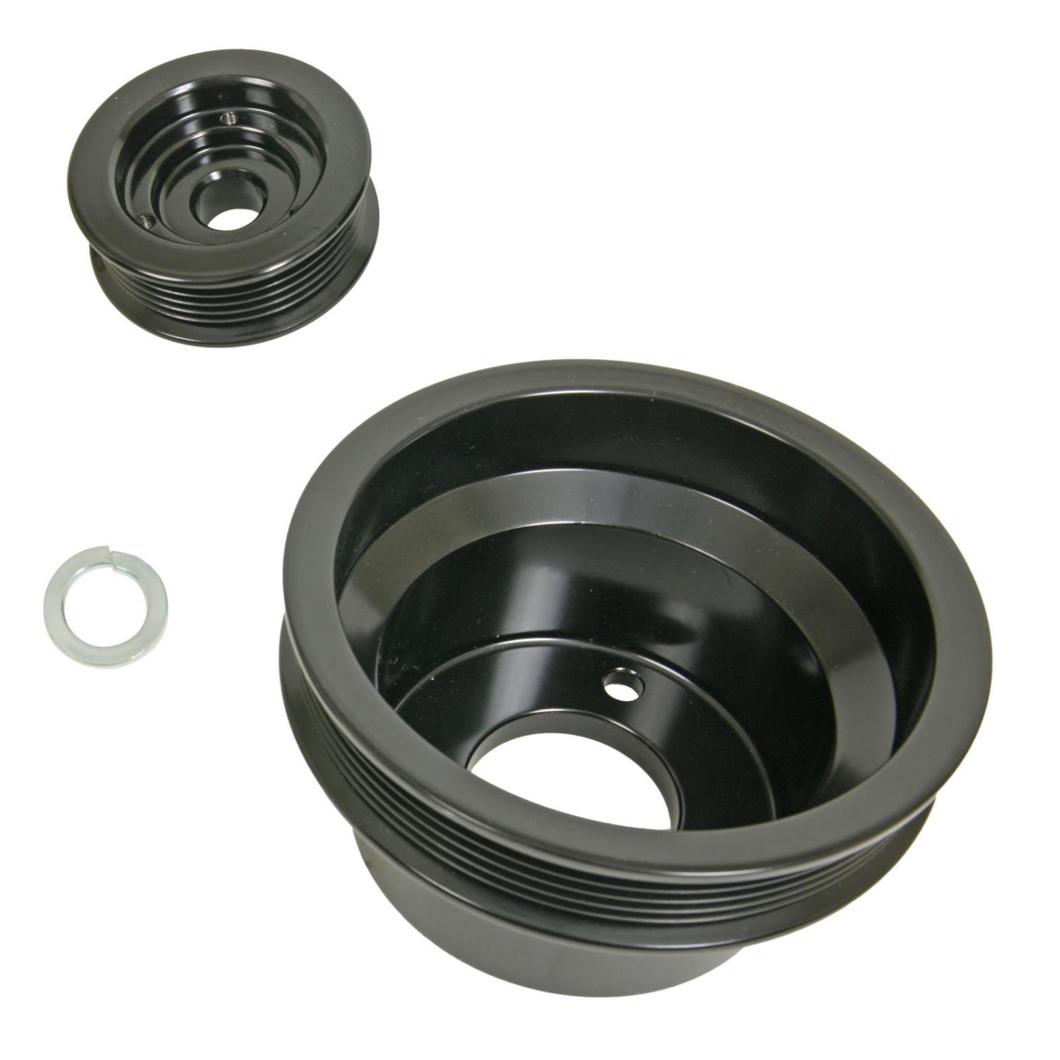 CHEVY TRK 454 88-95 PERF 2PC PULLEY BLK KIT