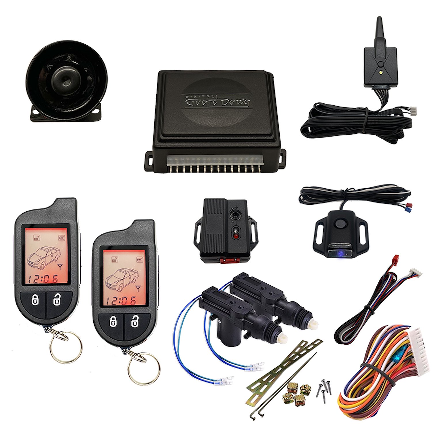 DGD-KY-ALM-2-2A Keyless Entry and Alarm System, 2-Way w/2-Door Actuator Kit