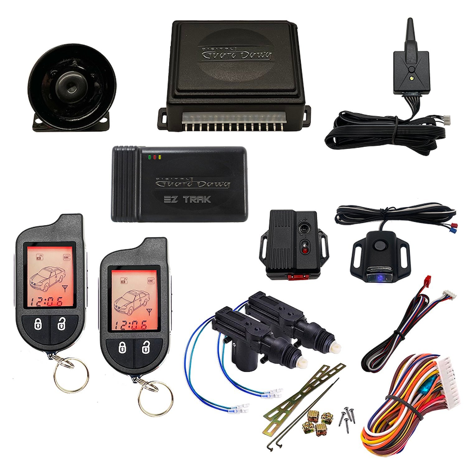 DGD-KY-ALM-2-2A-EZ Keyless Entry and Alarm System, 2-Way, w/2-Door Actuator Kit and Smart Phone EZ-Tracking