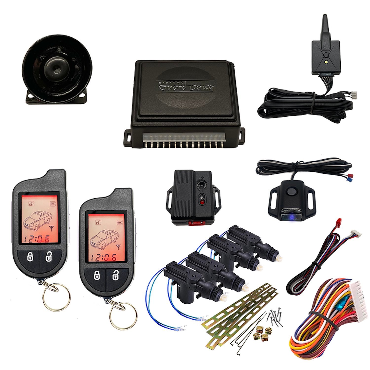 DGD-KY-ALM-2-4A Keyless Entry and Alarm System, 2-Way w/4-Door Actuator Kit